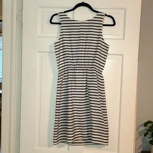 J Crew White & Navy Striped Cocktail Dress Size 2